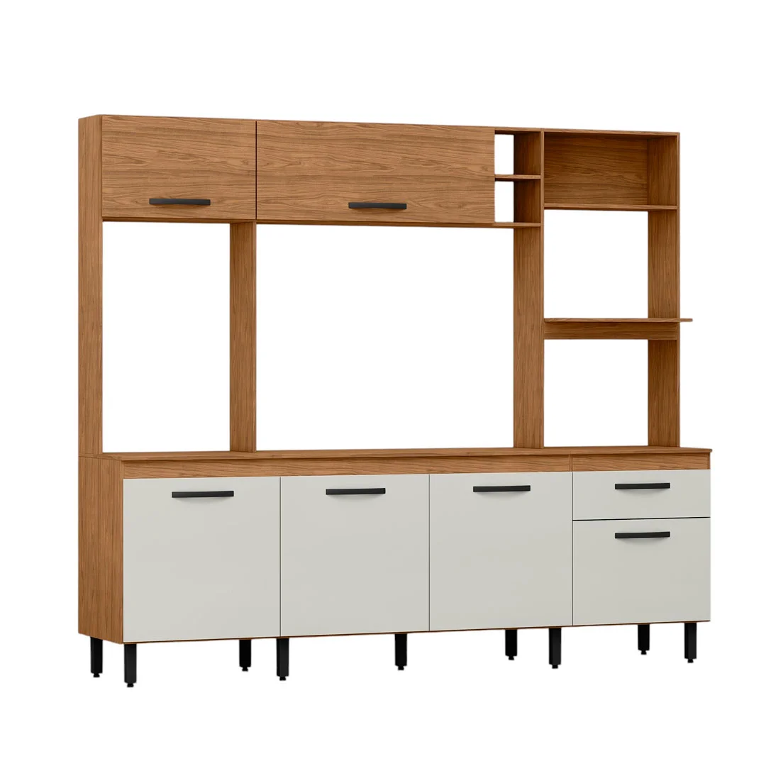 COZINHA COMPACTA ZOE FREIJO/OFF WHITE 5 CAJAS CCO35