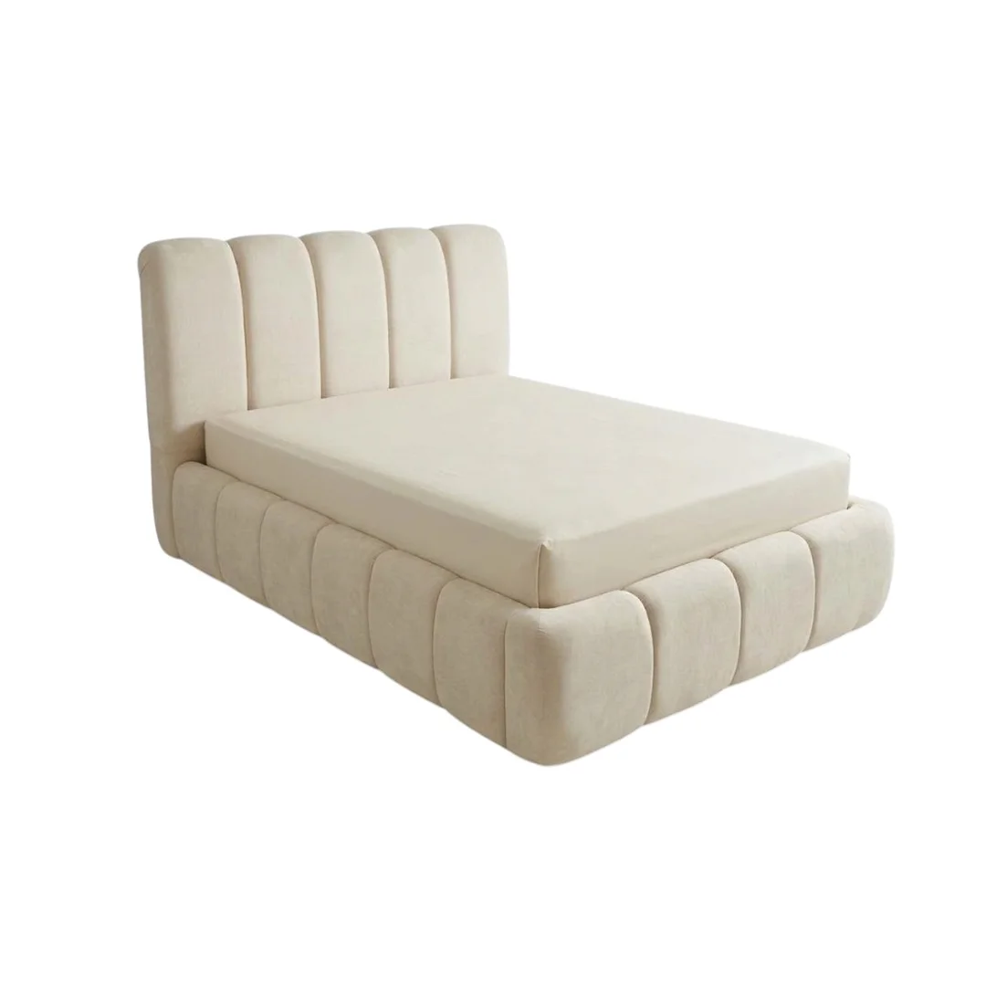 CAMA NUBE MATRIMONIAL CON LED COLOR BEIGE