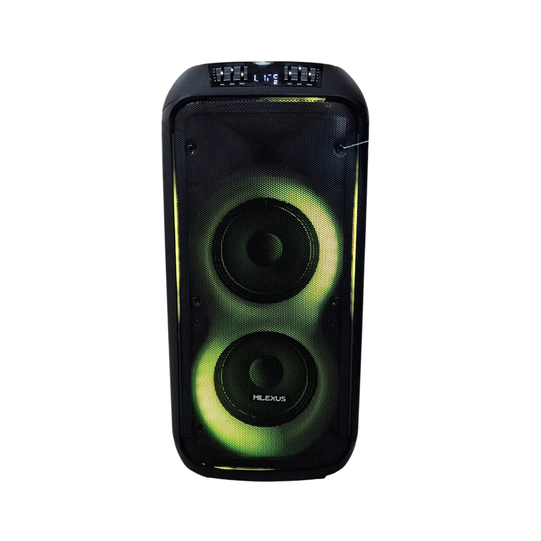 BOCINA MILEXUS 60W ML-SPK-332 C/BATERIA 8"X2 BATERIA 12V/7A 110-240V