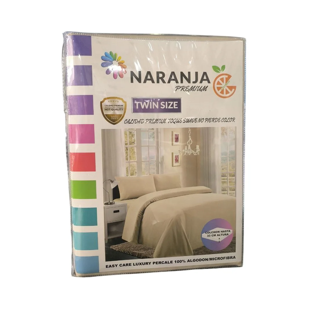 JUEGO DE SABANAS NARANJA M-44 TWIN SIZE 4 PIEZAS SURTIDOS