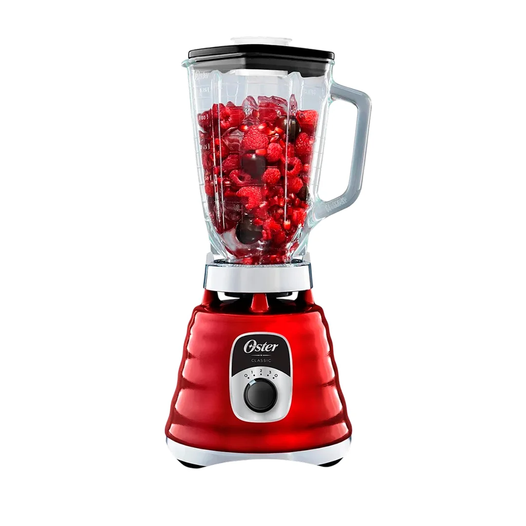 LICUADORA OSTER BLST4126R V/VIDRIO 3 VEL PERILLA ROJO
