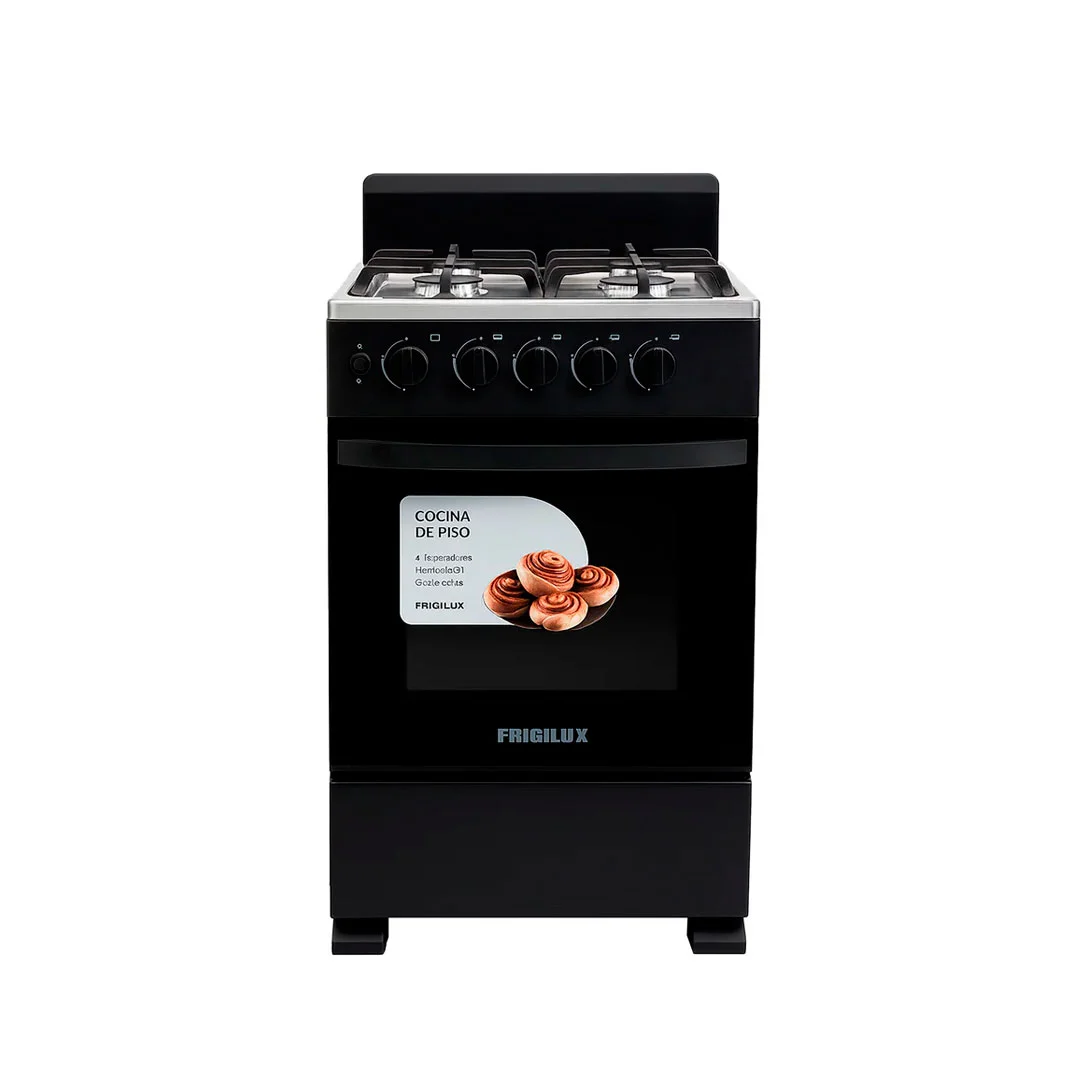 COCINA 20" FRIGILUX COFR-20N A GAS 4 HOR NEGRA