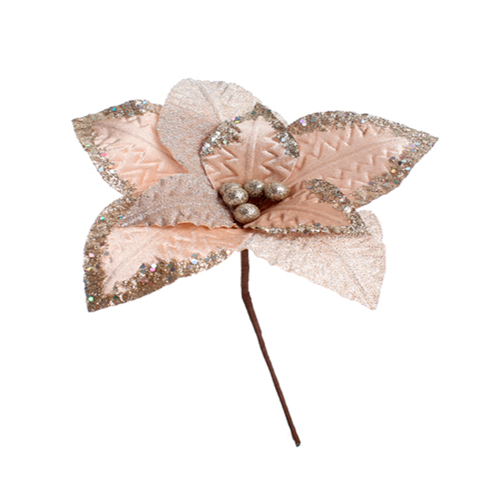 ADORNO POINSETIA 8P 30CM  (831-MX044-1796N) CHAMPANA