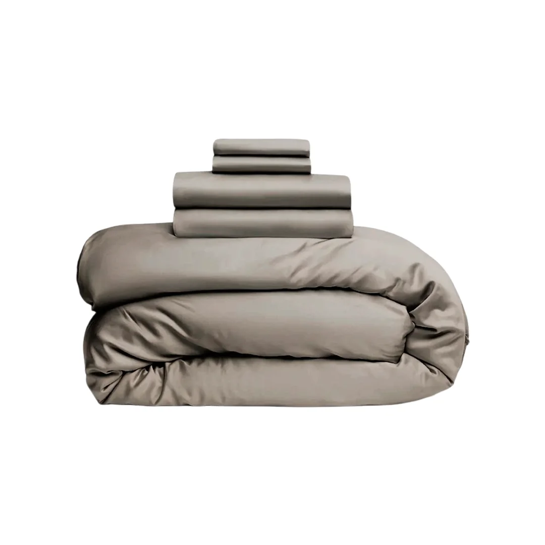 JUEGO DE EDREDON + SABANA ABRIGO 7 PIEZA FULL GREY