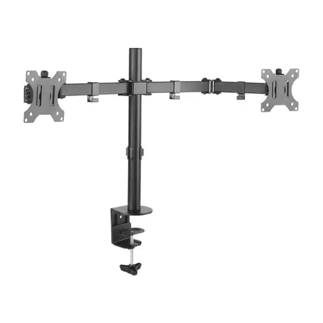 BASE DE MONITOR REFORZADA BMM-2002 G/PATRON MOVIBLE DOBLE BRAZO 12"- 32" INCL 180° RTC 360°