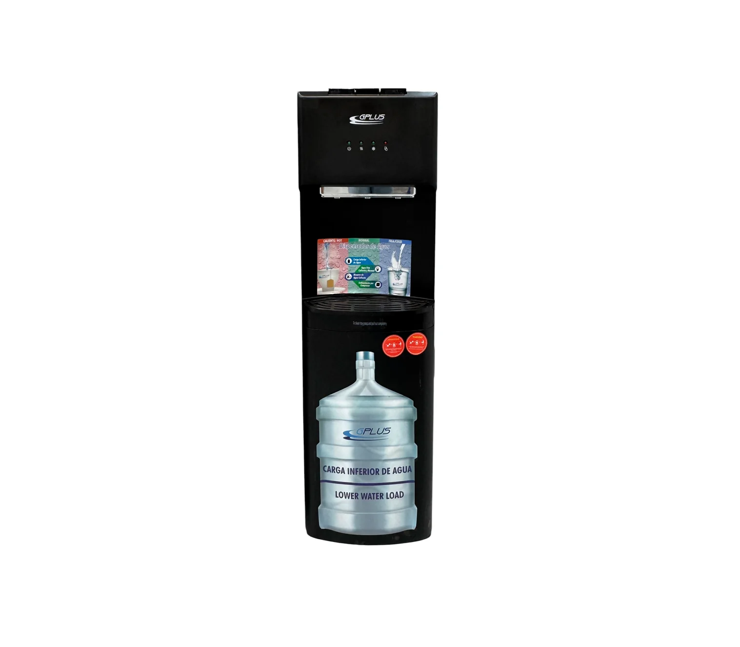 DISPENSADOR GPLUS REF 1640 DE AGUA CARGA INFERIOR 110V NEGRO MATE