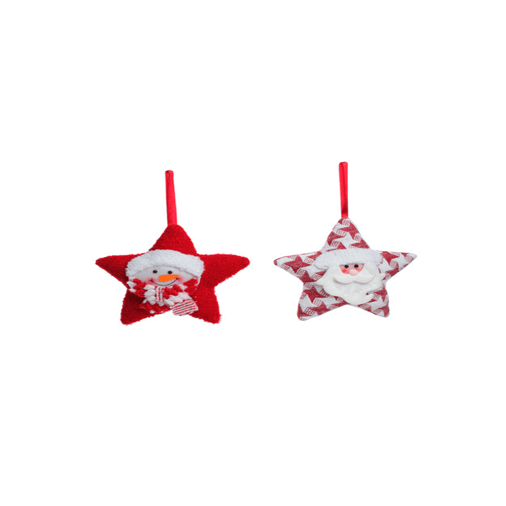ADORNO ESTRELLA 18CM S-2  (831-XMFE104-252-22A) ROJO/BLANCO