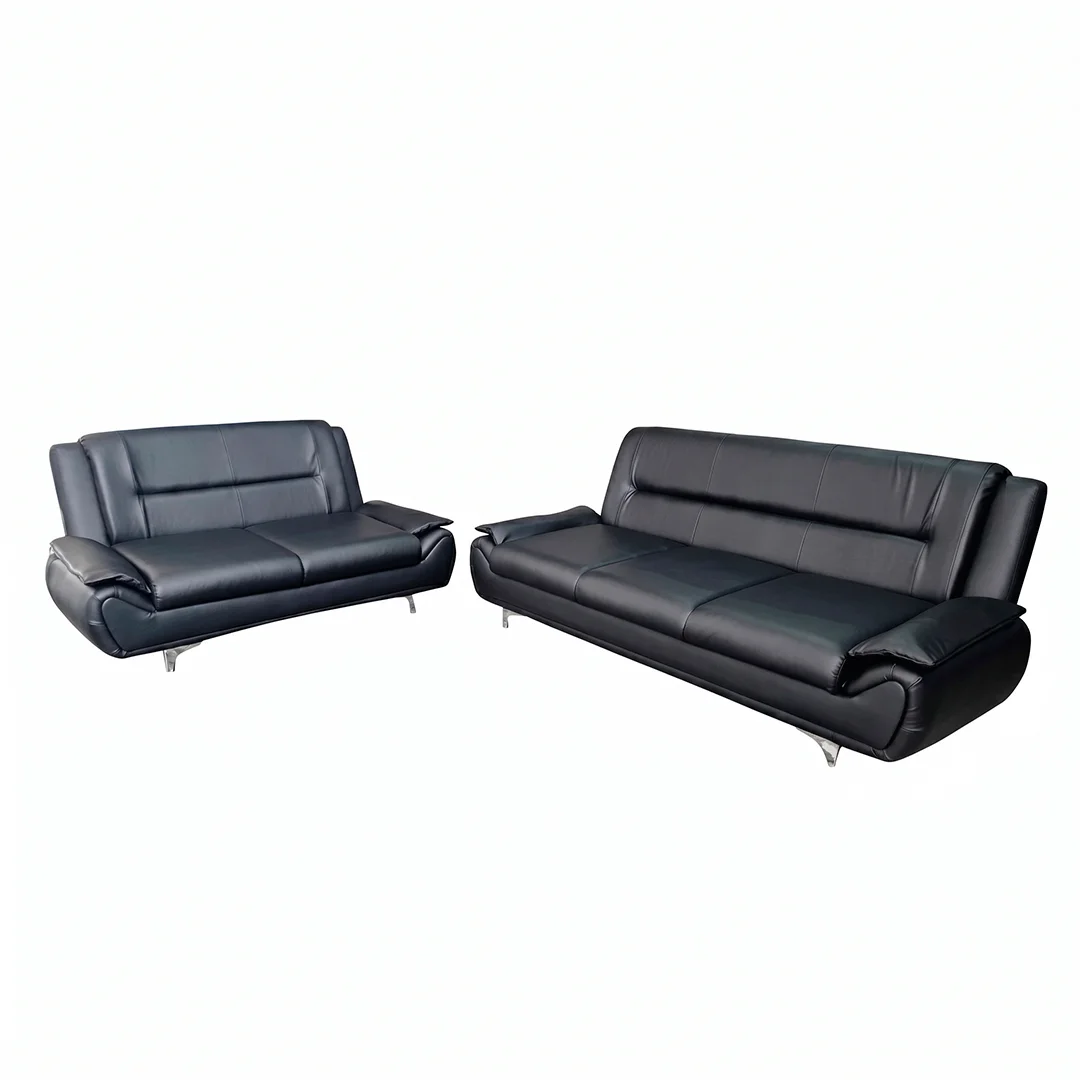 MUEBLE 2PZAS DE CUERO COLOR NEGRO