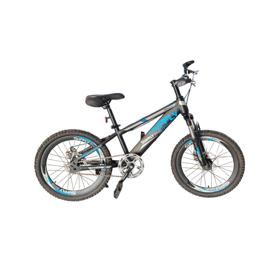 BICICLETA RIN 20 MTB SUPPLY BS006 NEGRO/AZUL CUADRO ACERO
