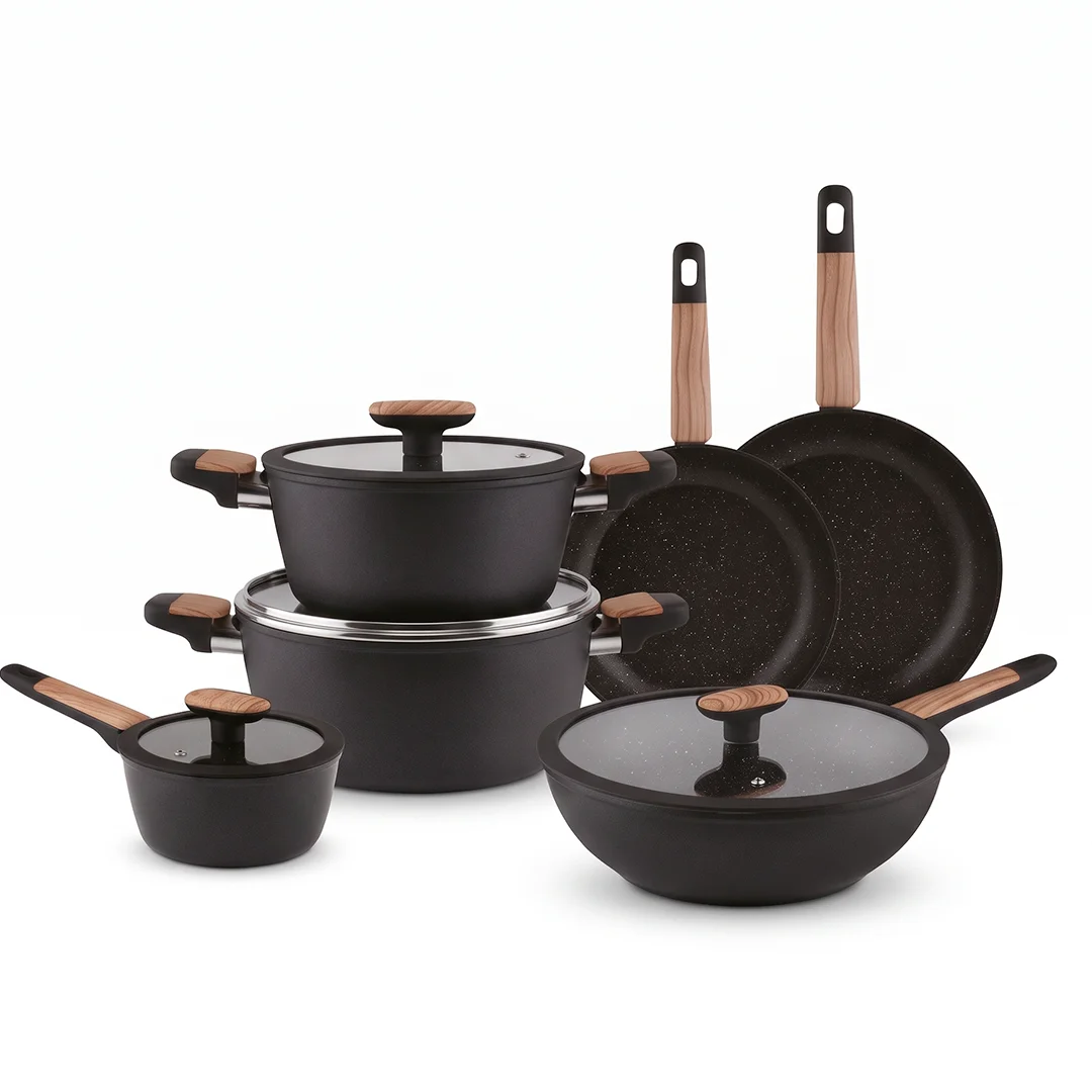 JUEGO DE OLLAS DI`ROCCIA NEGRO 10PZAS OF-25 K012