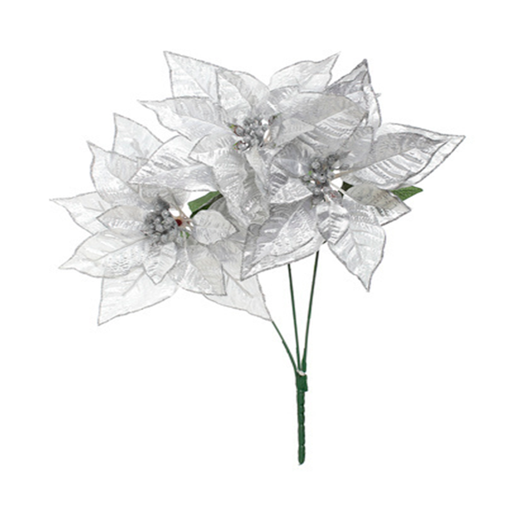 ADORNO RAMO DE FLORES 36CM  (831-MXMAS67-838C) PLATEADO