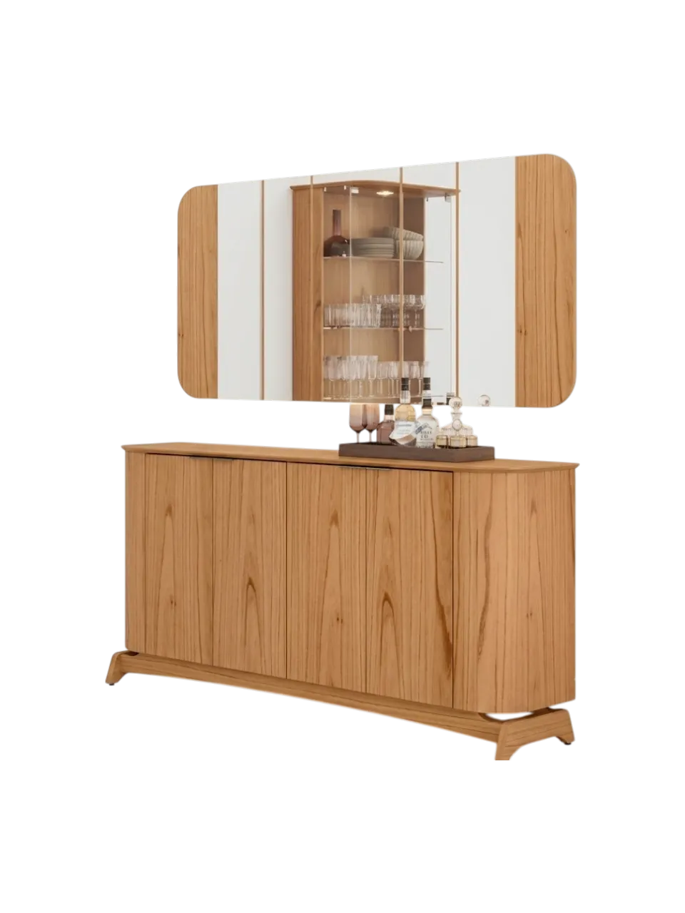 ESPACIO BUFFET P/COMEDOR SERENA C/ESPEJO (12017-47)-(15007-47) CINAMOMO 4 CAJAS