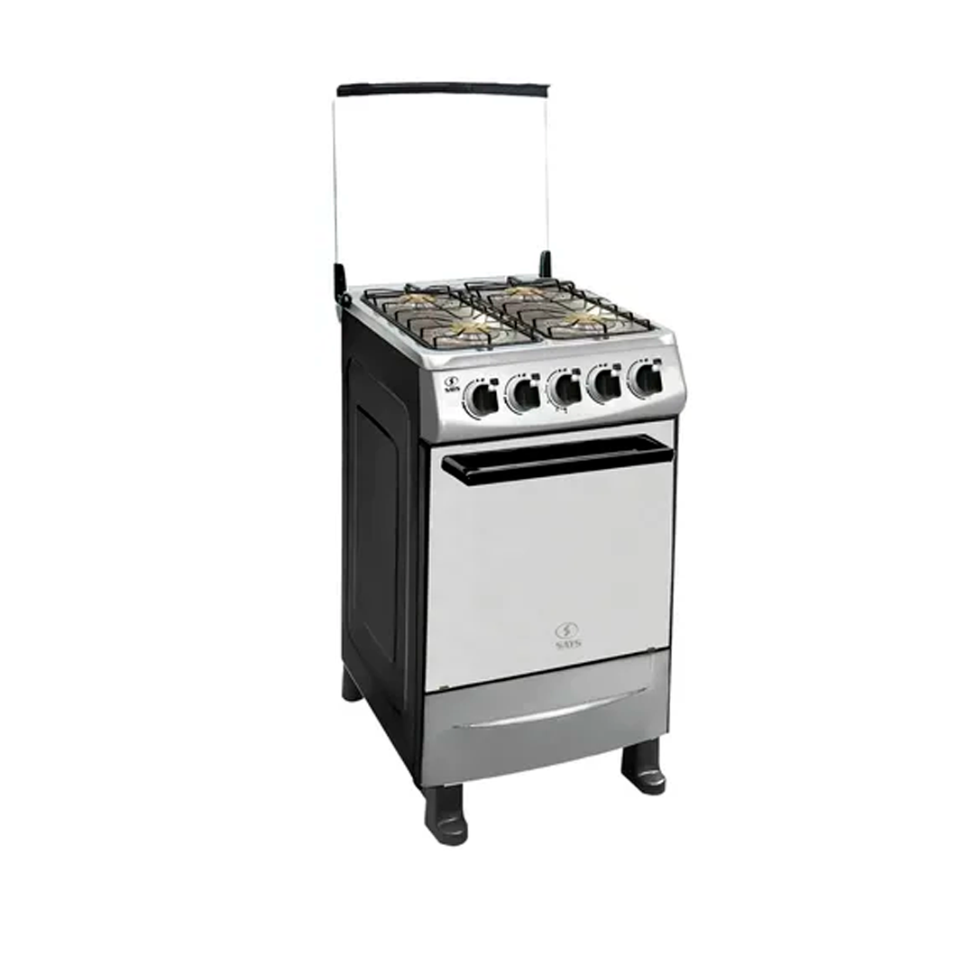 COCINA SAYS 20" 4Q. CGA-204BUBG REJILLA HIERRO FUND. ENCEN. ELECT GRATINADOR A GAS TVIDRIO NEGRO/ACERO