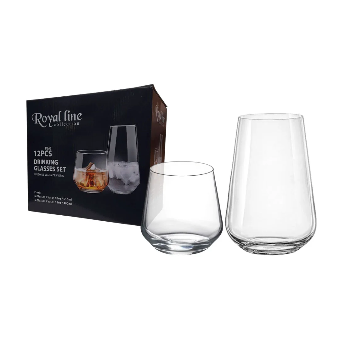 VASOS D/VIDRIO 12 PZAS 400- 515ML 751-70012 TRANSPARENTE