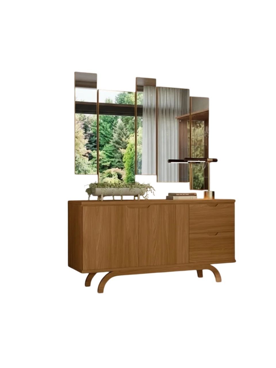 ESPACIO BUFFET P/COMEDOR VICENZA C/ESPEJO ISADORA(12015-47)-(15005-7) CINAMOMO 4CAJAS