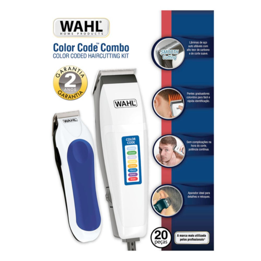MAQUINA DE AFEITAR WAHL 9314-1708 COLOR CODE HAIRCUTTING KIT 20 PIEZAS