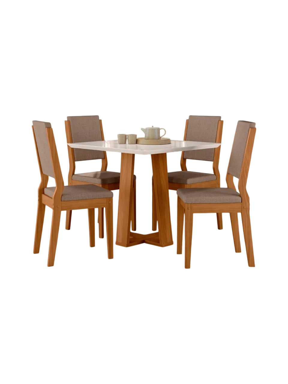 JGO COMEDOR RUBI 4PTOS (36486-1361) YPE-OFF WHITE 6 CAJAS
