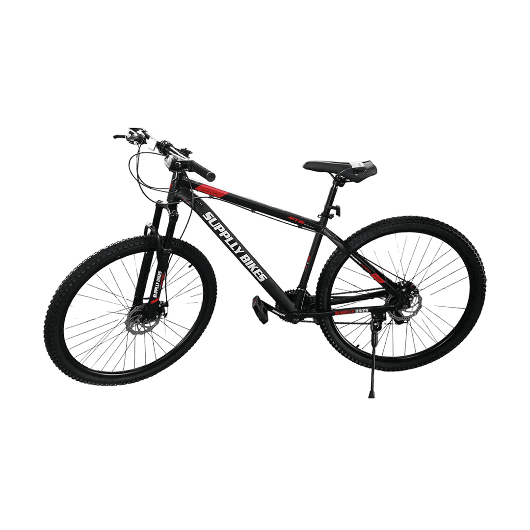 BICICLETA RIN 27.5 MTB SUPPLY BS008 NEGRO/VERDE CUADRO ACERO FRENO