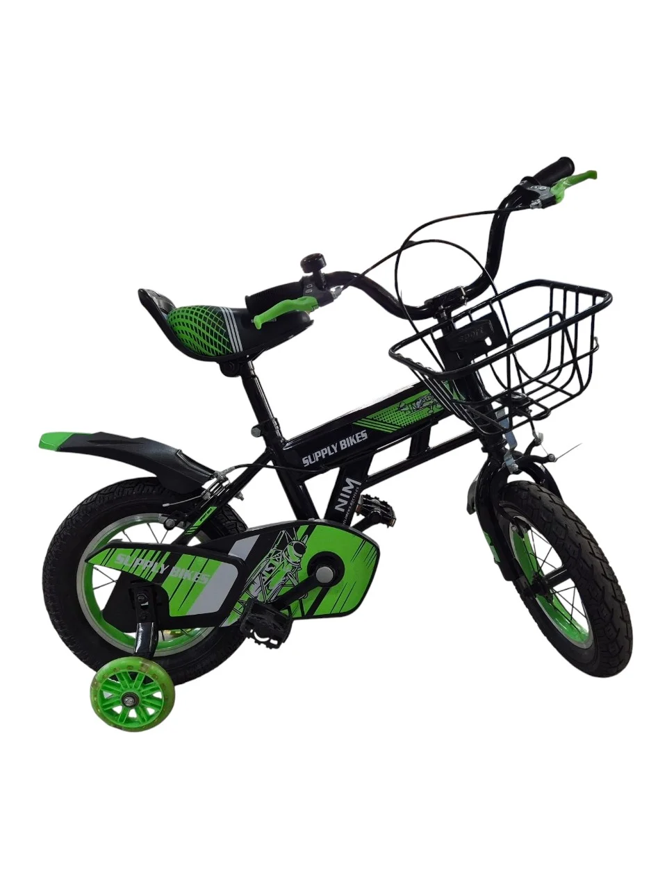 BICICLETA RIN 12 BMX SUPPLY BS001 NIÑO NEGRO/VERDE