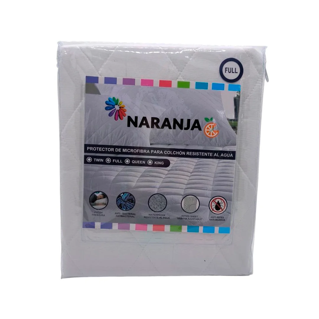 PROTECTOR PARA COLCHON NARANJA M-52 DE MICROFIBRAS FULL 140X36