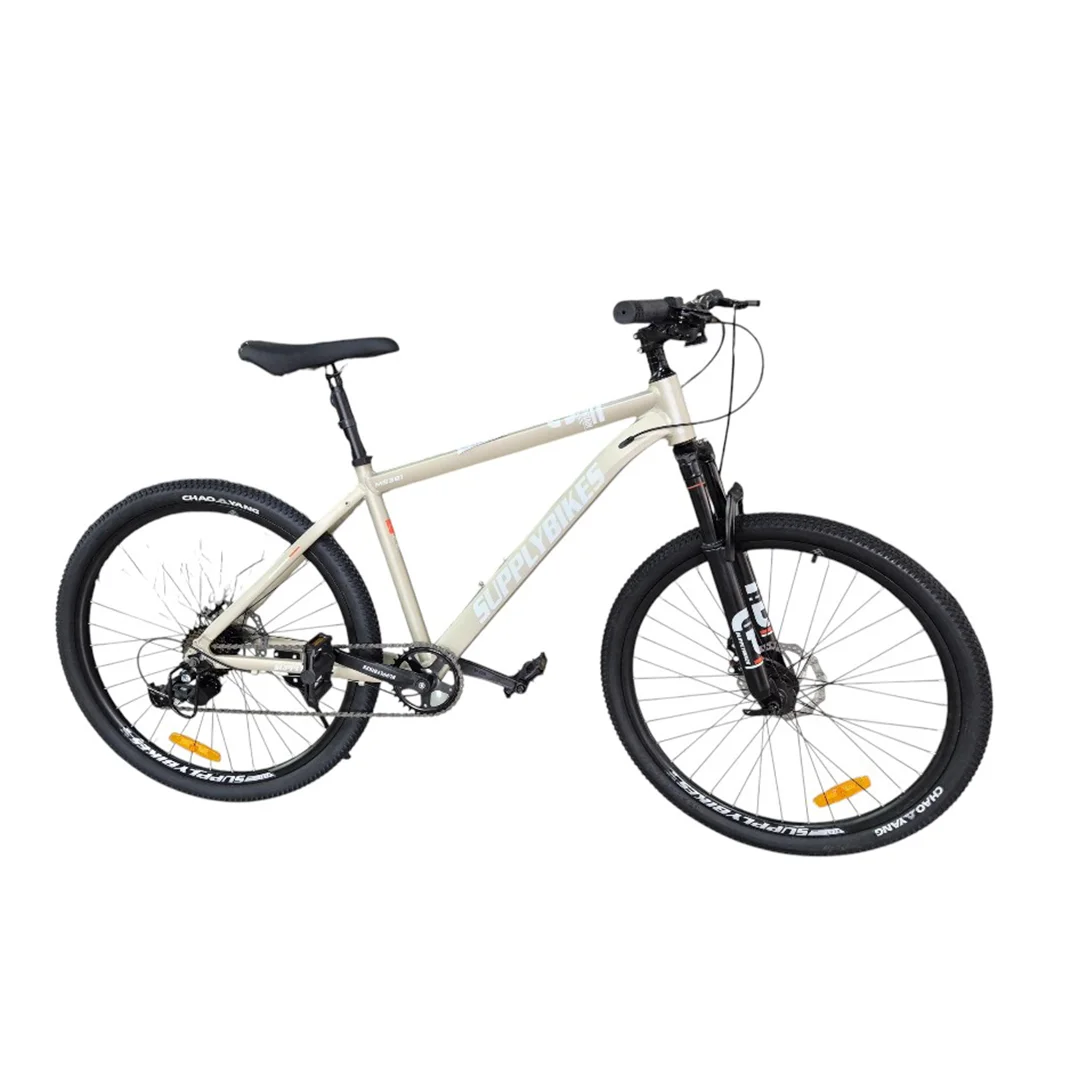 BICICLETA RIN 26 MTB SUPPLY BS012 BEIGE CUADRO ALUMINIO FRENO DE DISCO