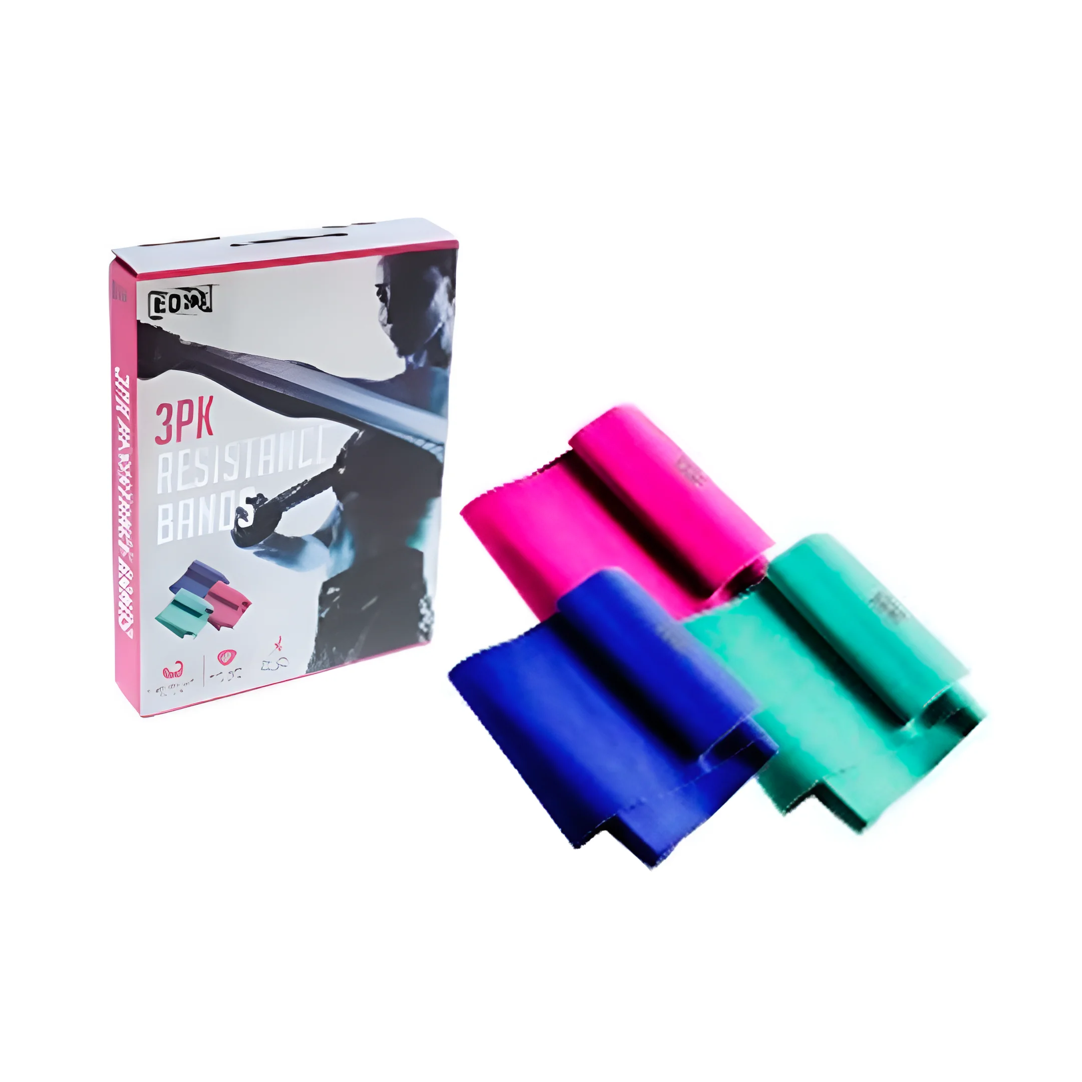 BANDAS D/RESISTENCIA 3PZAS 965-EBE-RSTB-MLT VERDE,FUCSIA,AZUL