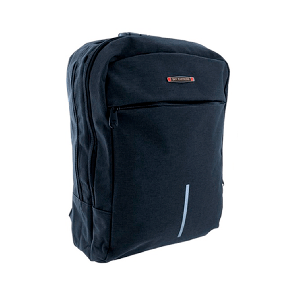 MOCHILA 28.5X19X40CM  (061-BK1430) SKY EXPRESS NEGRO PLATEADO