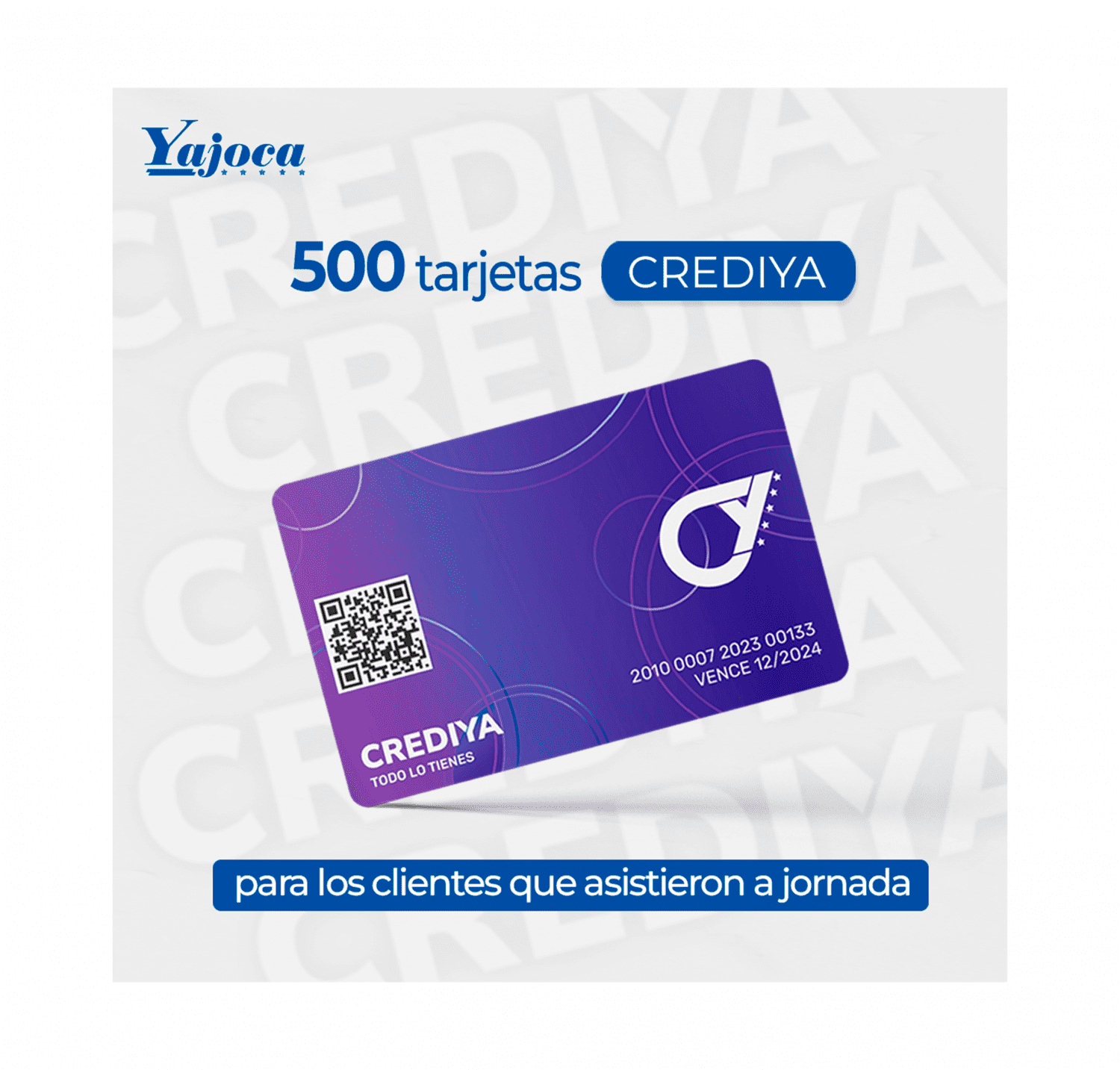 Entrega de 500 tarjetas de crédito.