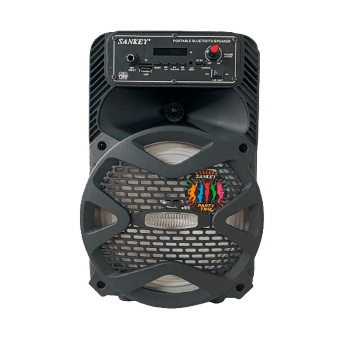CORNETA SANKEY RECARGABLE 8¨ PA 8DC10F BT/USB/FM/LED/ KARAOKE 8W