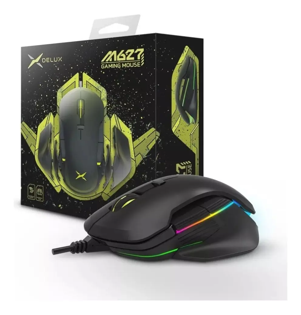 MOUSE DELUX GAMING M627S BLACK + RGB (2 18291