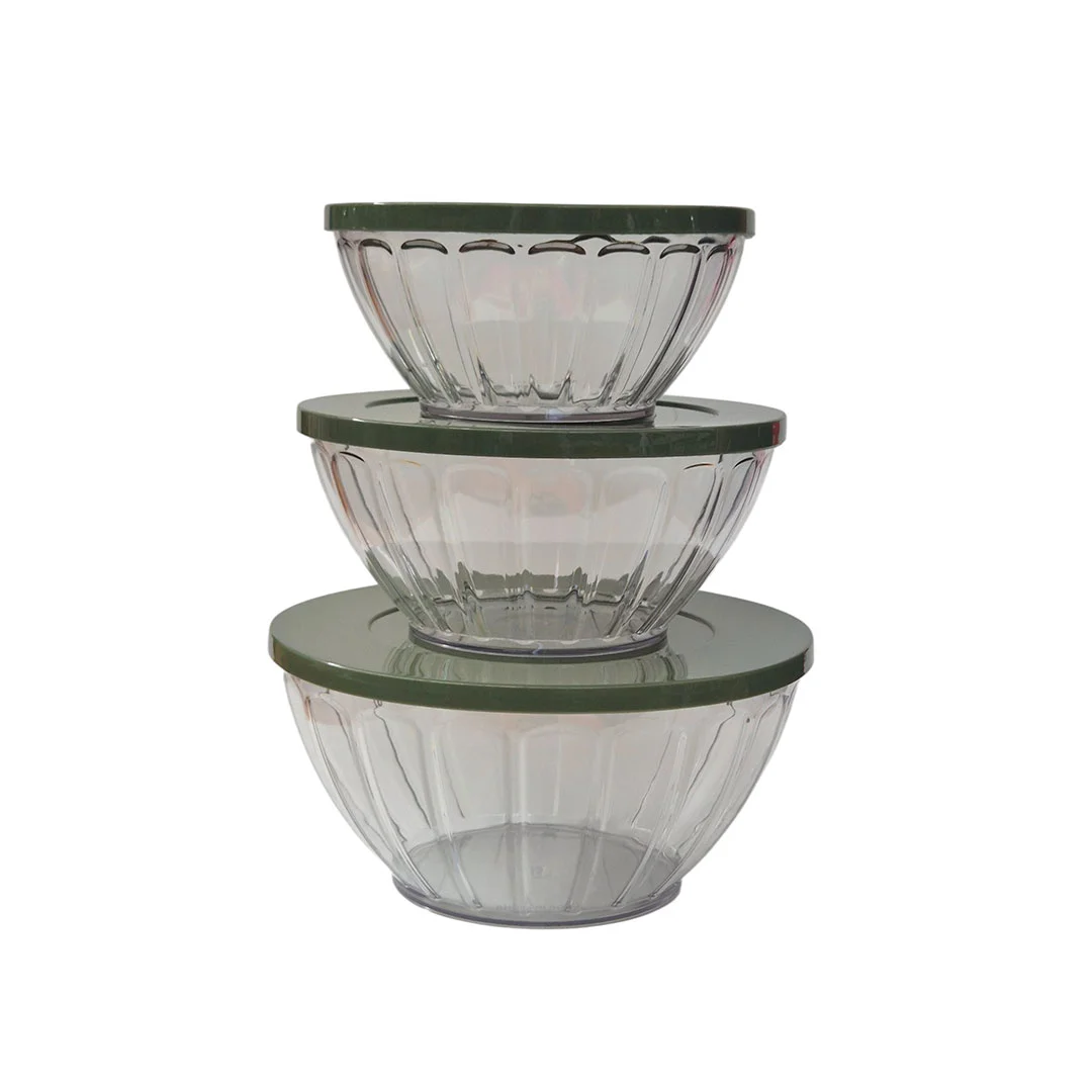 ENSALADERA 3PZAS 1500/2500/3500ML 723-05557 VERDE/TRANSPARENTE