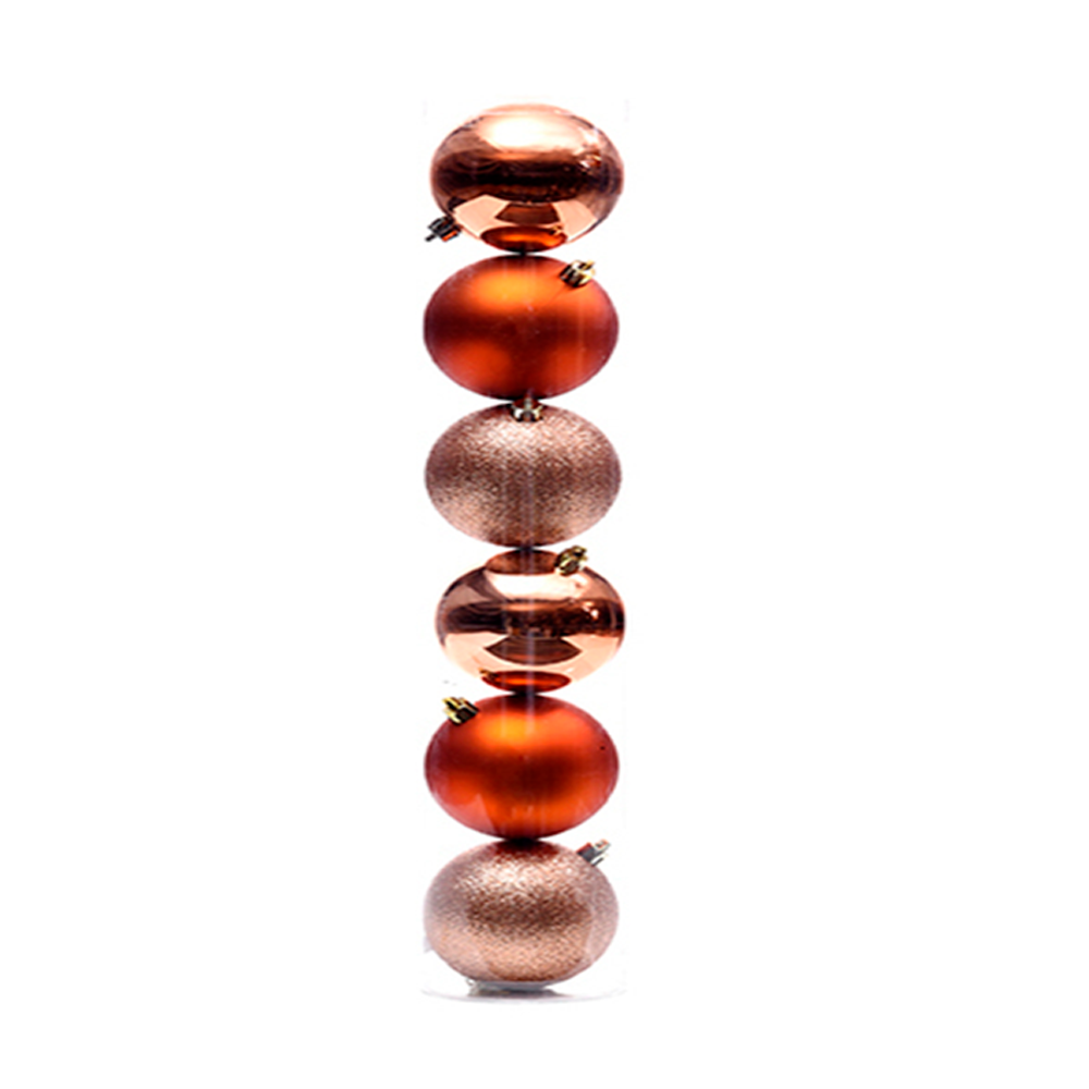 JUEGO DE 6 ESFERA 8CM (831-XB024RG) BRILLANTE ESCARCHA
