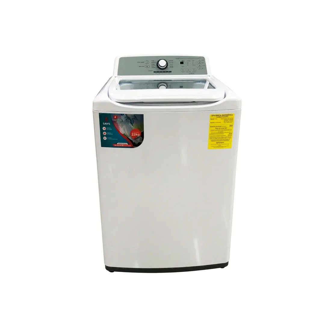 LAVADORA SAYS LAT-2205KWT AUTOMATICA 22KG CARGA SUPERIOR 8 CICLOS 110V BOMBA DE AGUA 110V