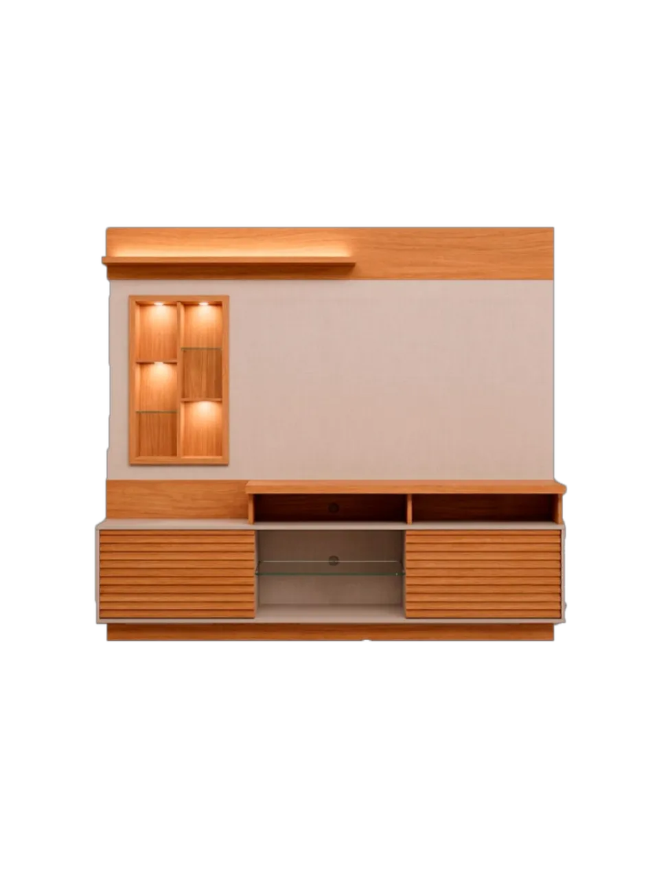 CENTRO DE ENTRETENIMIENTO ELDORADO C/LED TV 60" NATURE / OFF WHITE (810002042-207039) 2 CAJAS