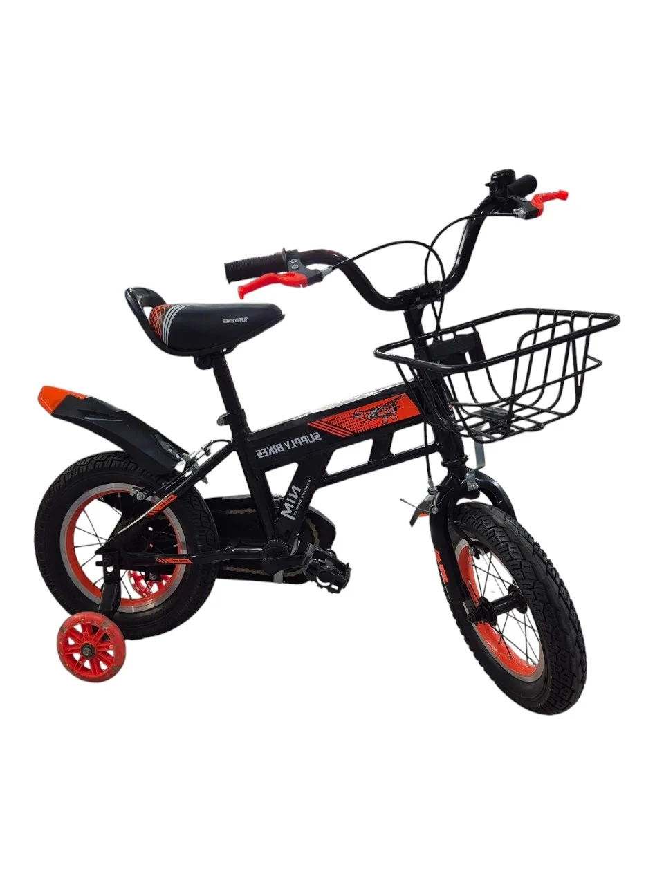 BICICLETA RIN 12 BMX SUPPLY BS001 NIÑO NEGRO/NARANJA