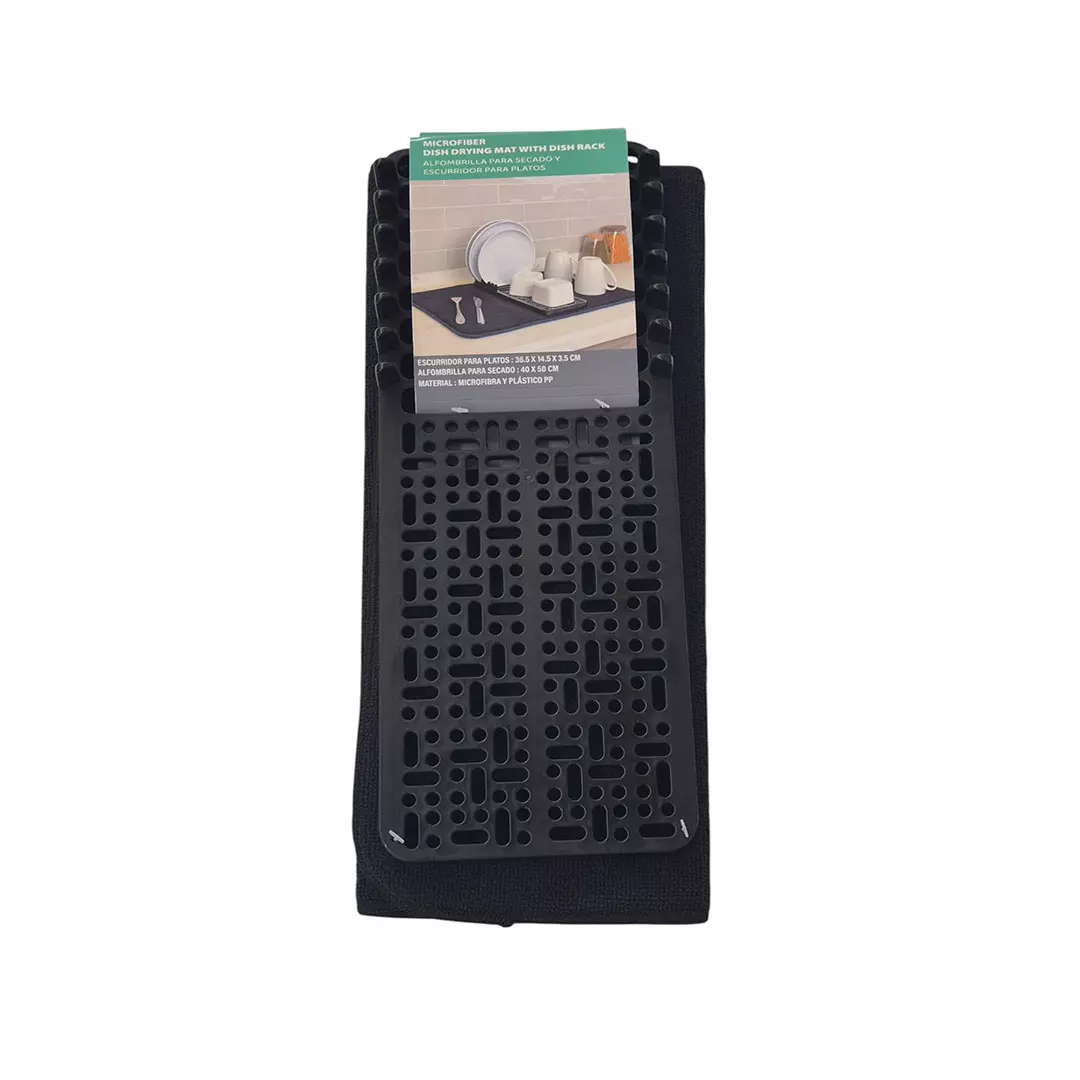 ALFOMBRA P/ ESCURRIR PLATOS 2 PCS 41X48CM 768-2402505 NEGRO