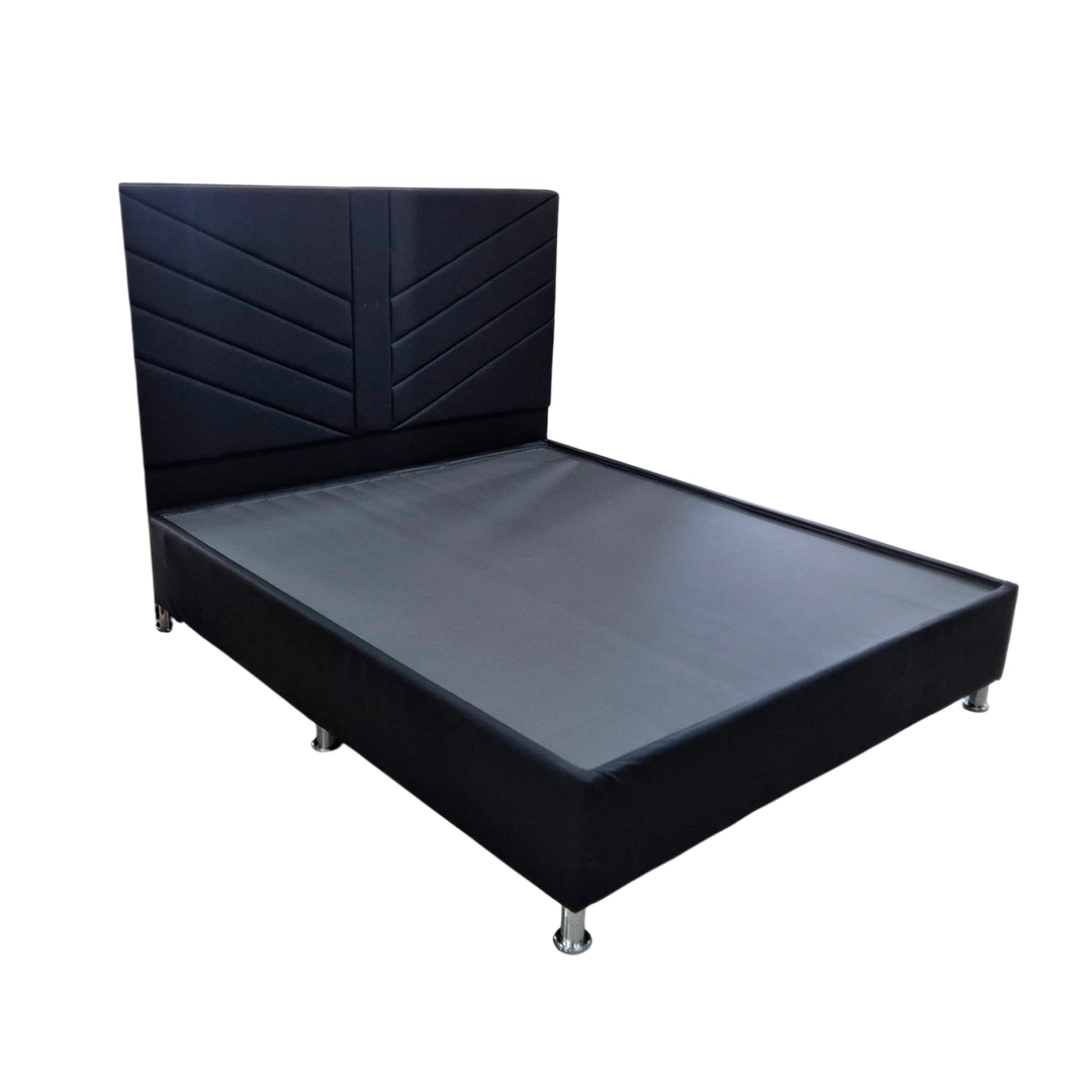 CAMA QUEEN BIPIEL NEGRO 160X190