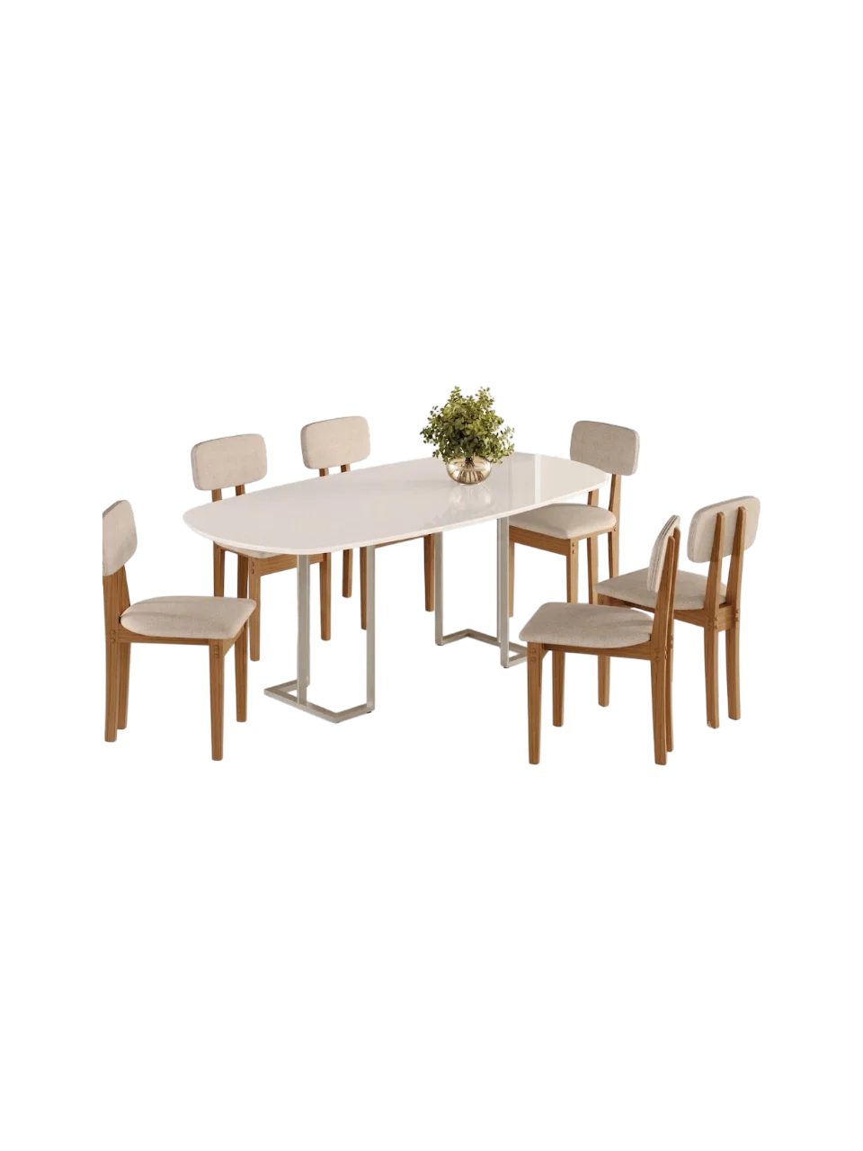 JGO COMEDOR LUNA 6PTOS (36484-1514) CINAMOMO-CHAMPAÑA 8 CAJAS